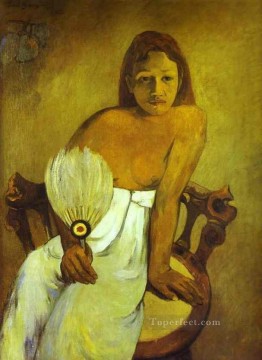  iv - La chica con un abanico Postimpresionismo Primitivismo Paul Gauguin